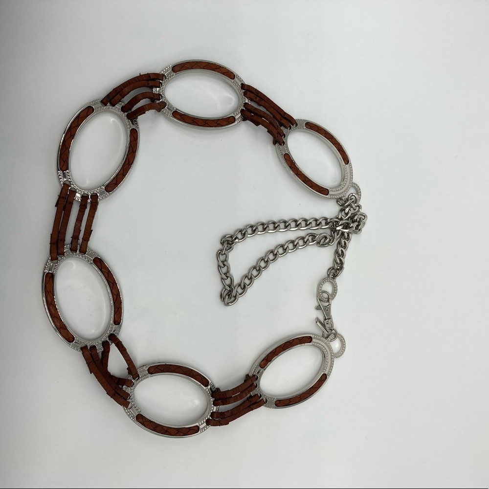 Chico Chain Metal and Leather Belt